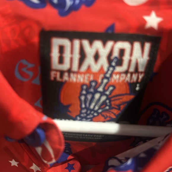 NWT men’s red Dixxon give em the bird button down shirt - Picture 3 of 8